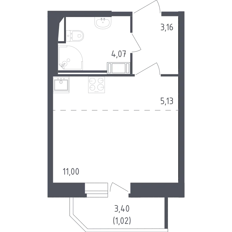 Продается студия, 24,4 м² - Фото 1