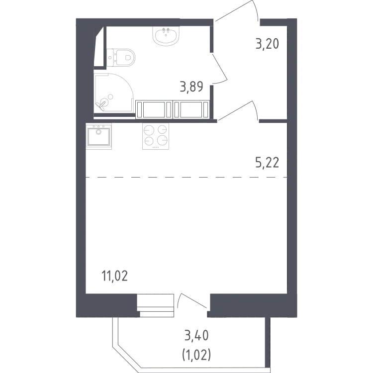 Продается студия, 24,4 м² - Фото 1