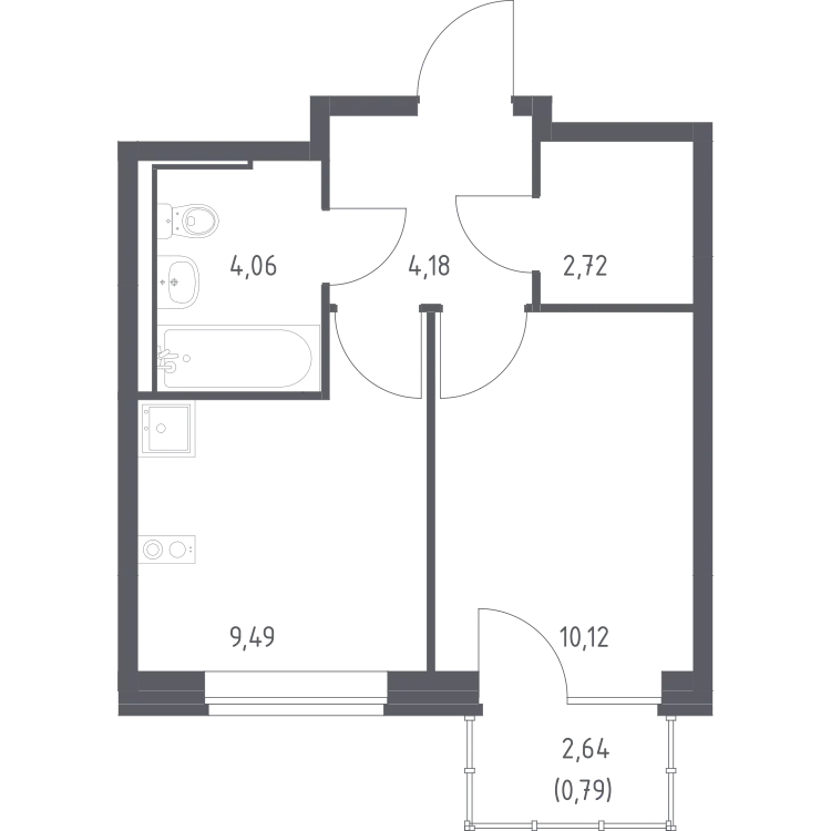 Продается 1-комнатная квартира, 31,4 м² - Фото 1