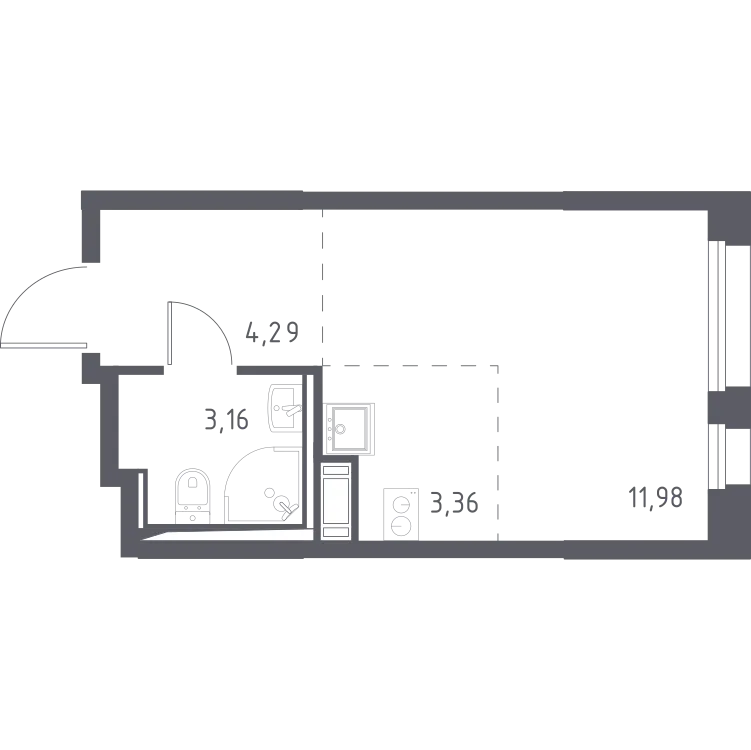 Продается студия, 22,3 м² - Фото 1