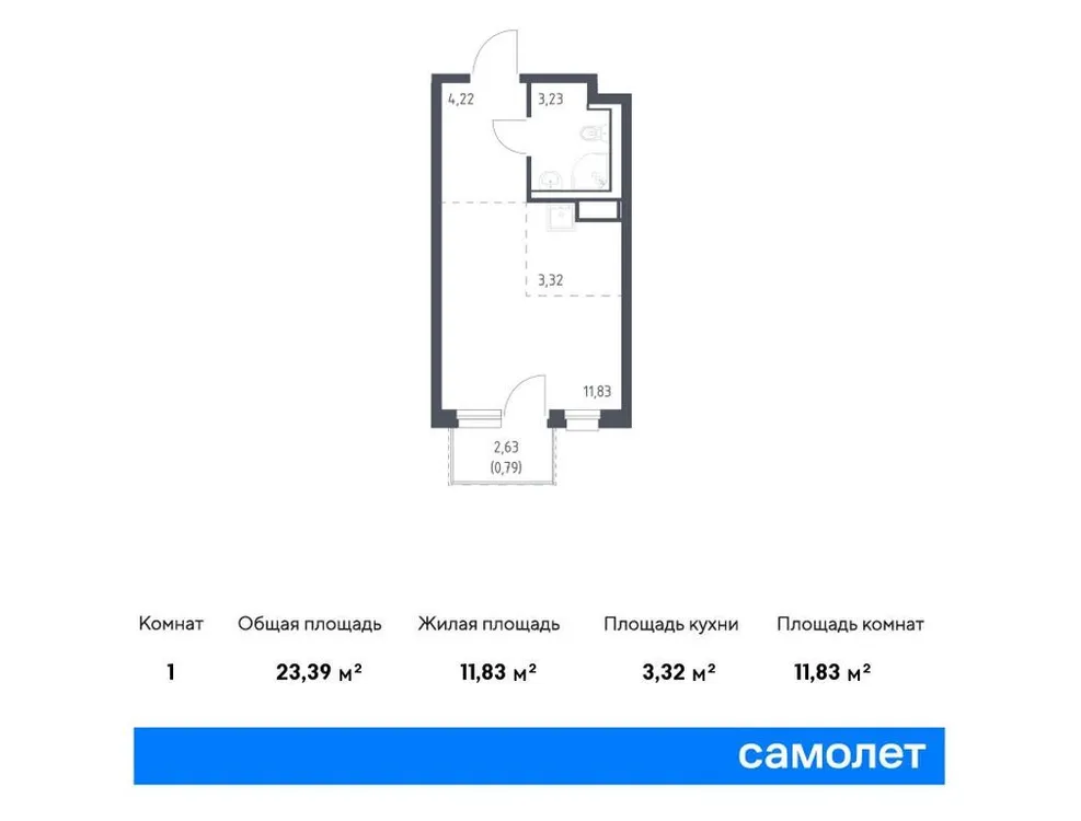 Продается студия, 23,4 м² - Фото 1