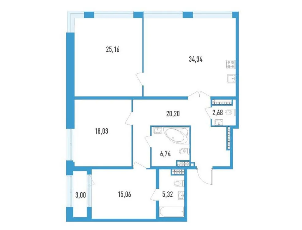 Продается 3-комнатная квартира, 128,6 м² - Фото 1