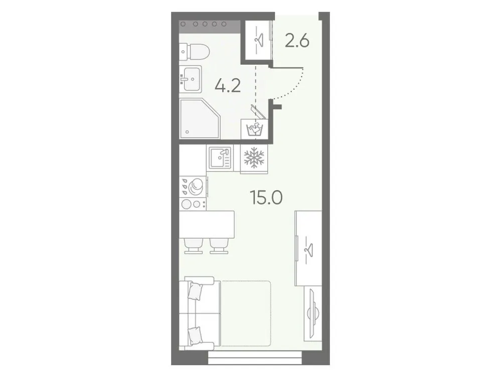 Продается студия, 21,8 м² - Фото 1