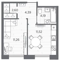Продается 1-комнатная квартира, 34 м² - Фото 1