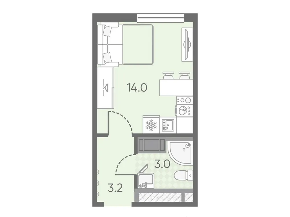 Продается студия, 20,2 м² - Фото 1