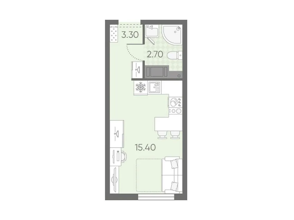 Продается студия, 21,4 м² - Фото 1