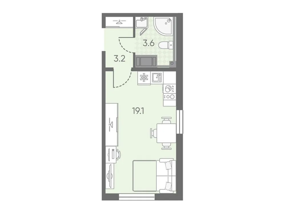 Продается студия, 25,9 м² - Фото 1