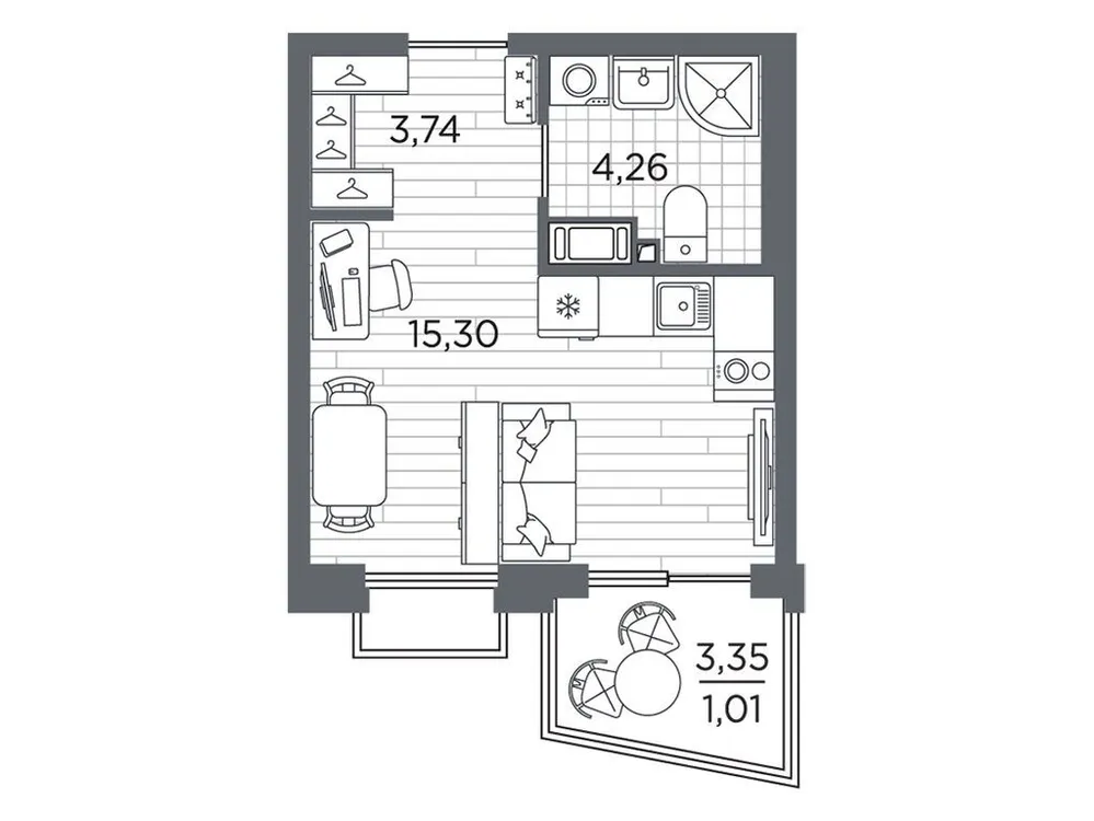 Продается студия, 24,3 м² - Фото 1