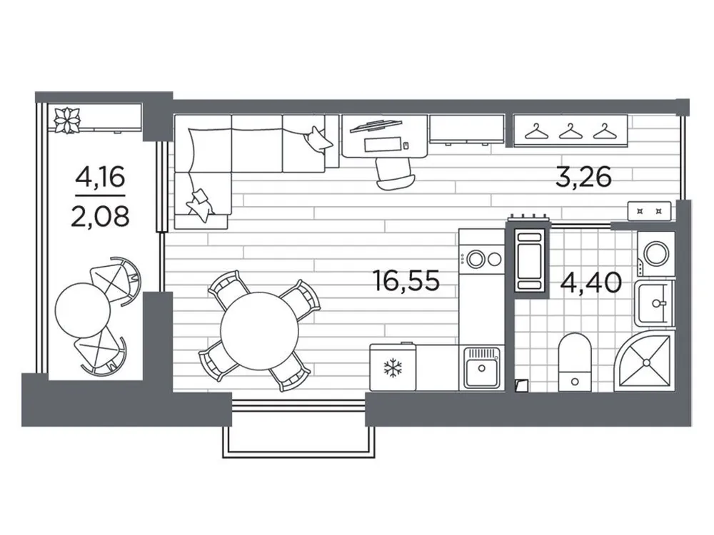 Продается студия, 26,3 м² - Фото 1