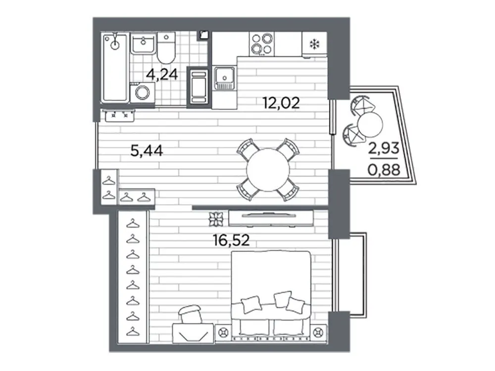 Продается 1-комнатная квартира, 39,1 м² - Фото 1