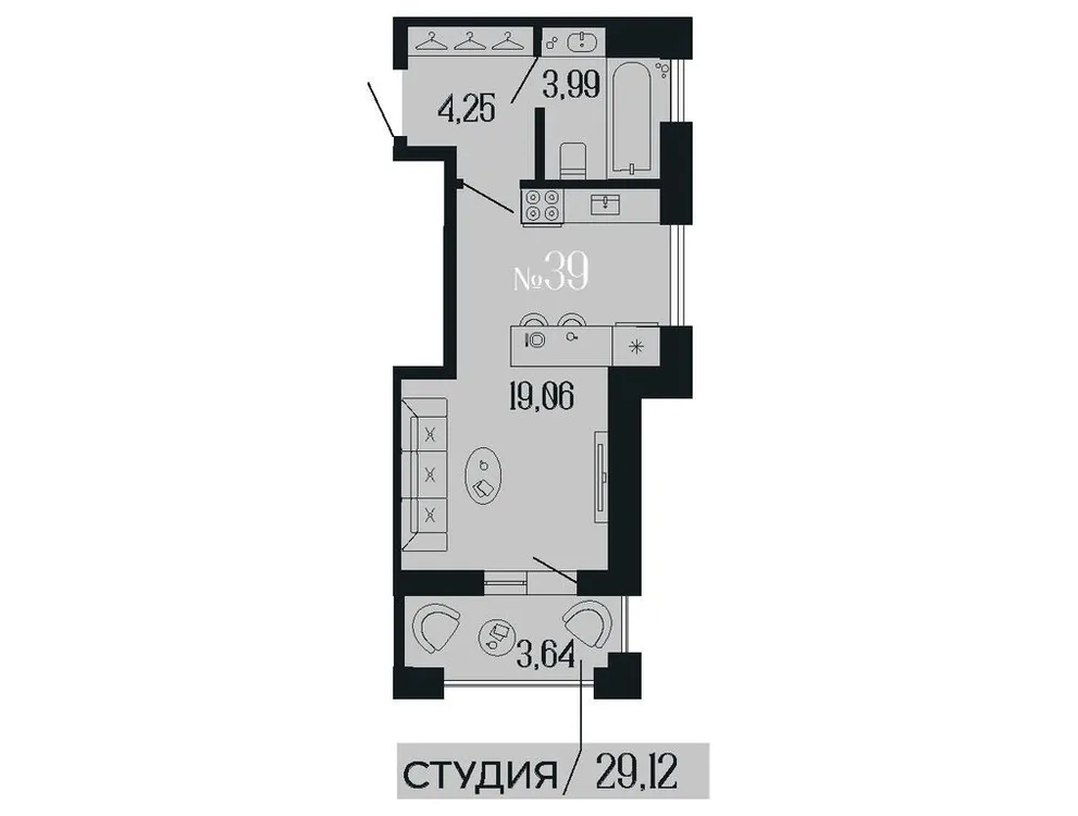 Продается студия, 29,1 м² - Фото 1