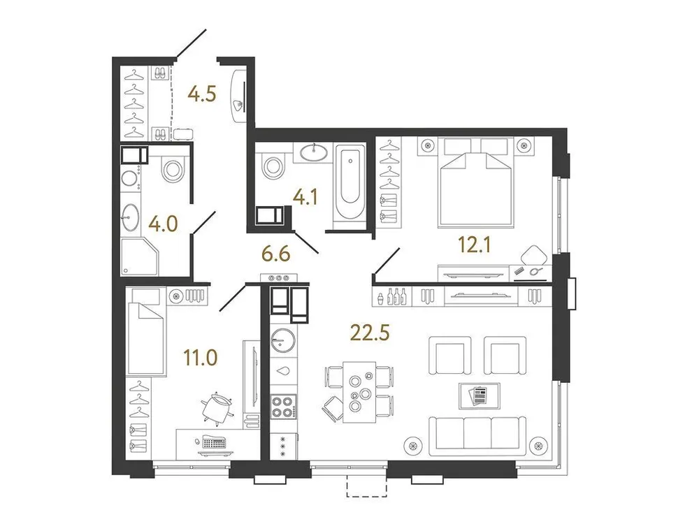 Продается 2-комнатная квартира, 64,8 м² - Фото 1