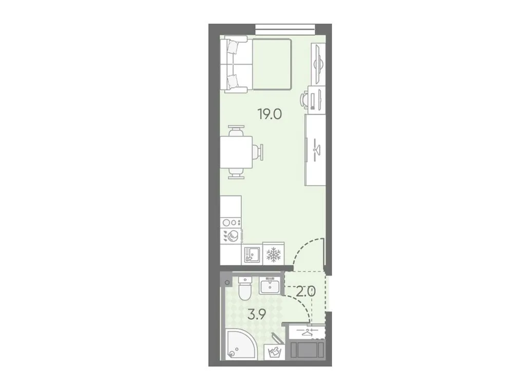 Продается студия, 24,9 м² - Фото 1
