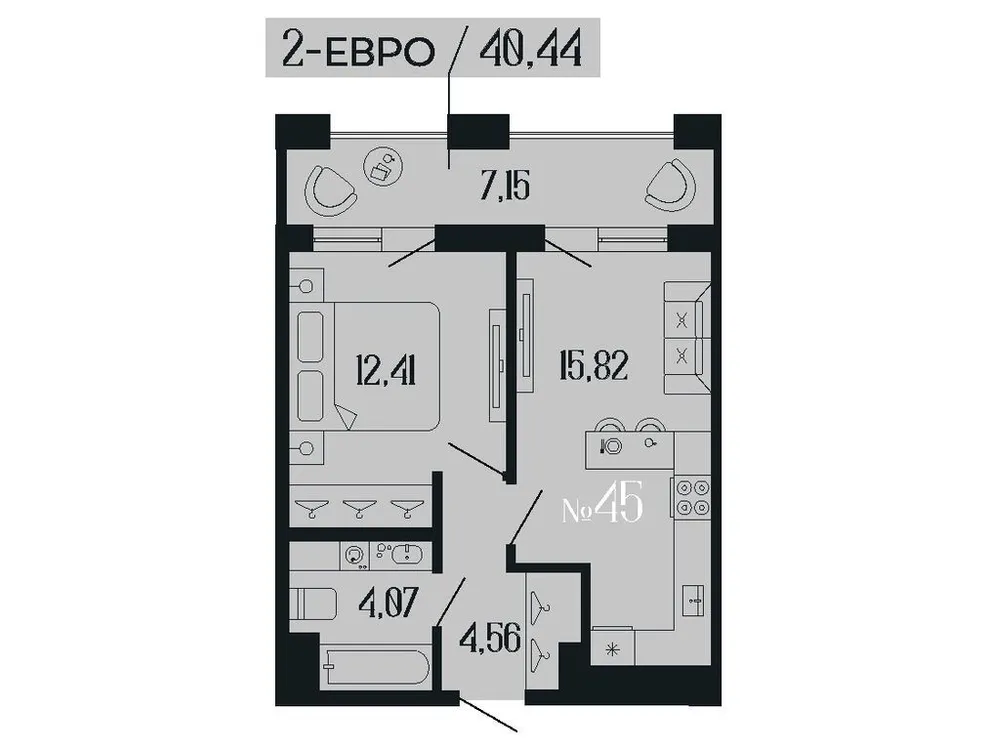 Продается 1-комнатная квартира, 40,4 м² - Фото 1