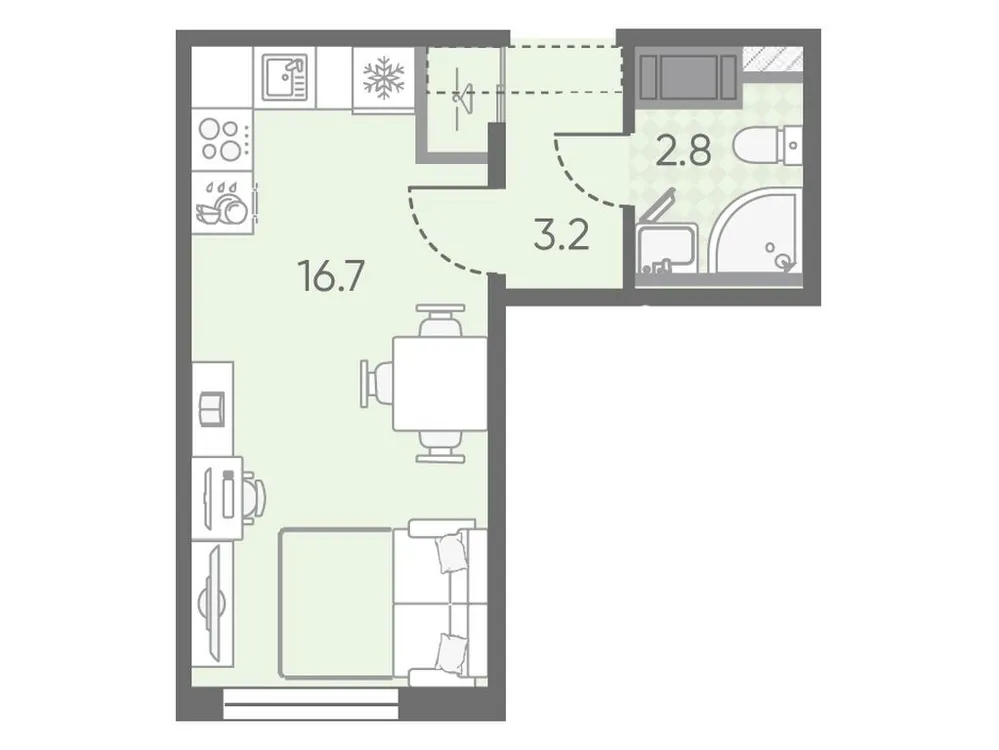 Продается студия, 22,7 м² - Фото 1