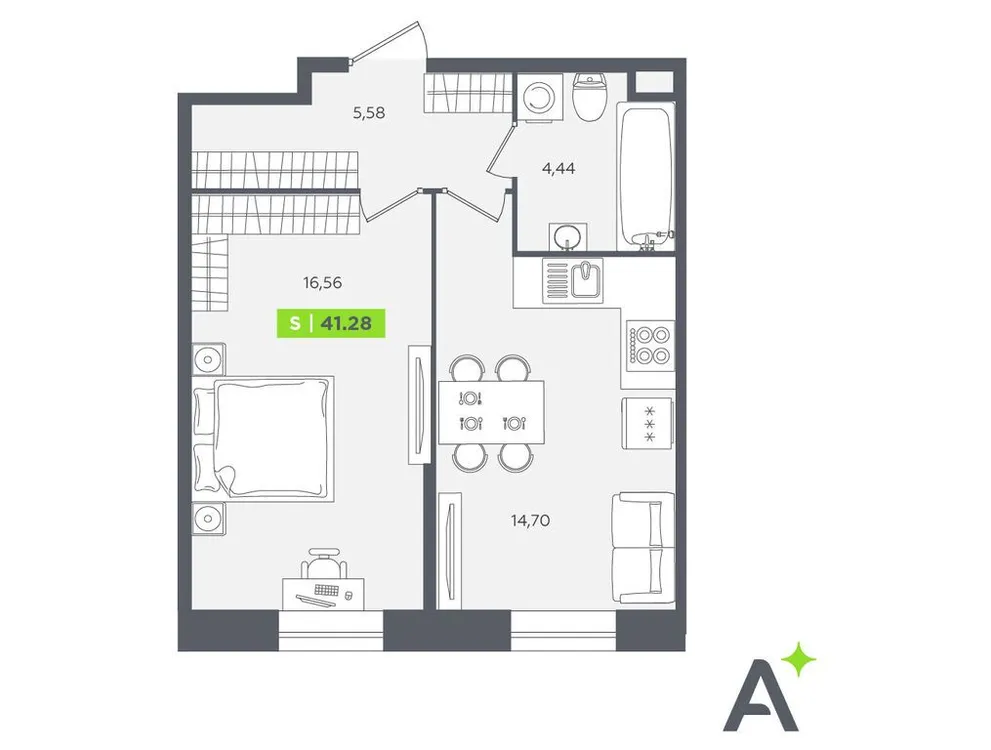 Продается 2-комнатная квартира, 40,6 м² - Фото 1