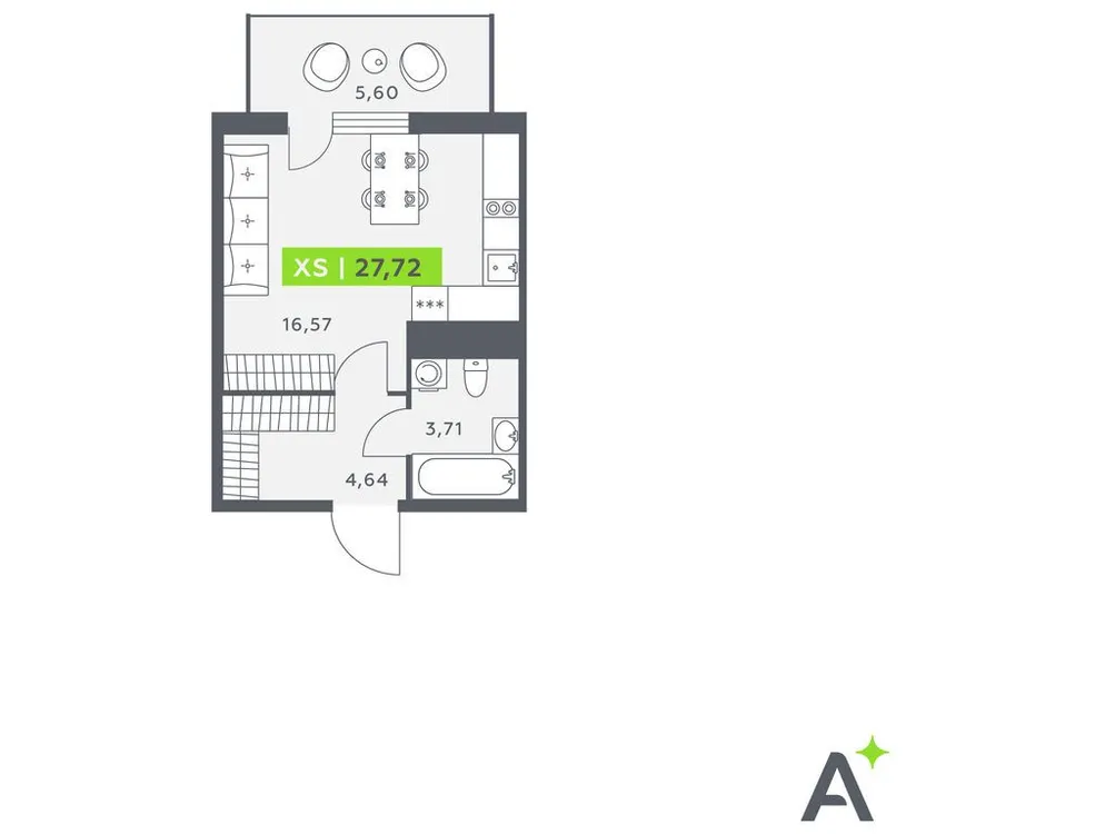 Продается студия, 26,4 м² - Фото 1
