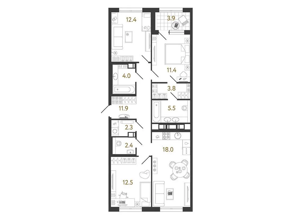 Продается 3-комнатная квартира, 84,2 м² - Фото 1