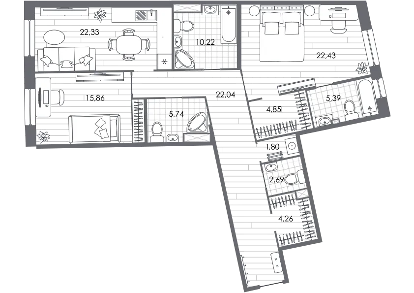Продается 2-комнатная квартира, 117,6 м² - Фото 1