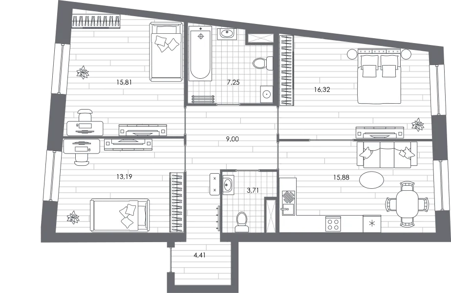 Продается 3-комнатная квартира, 85,8 м² - Фото 1
