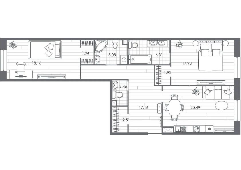 Продается 2-комнатная квартира, 94,3 м² - Фото 1