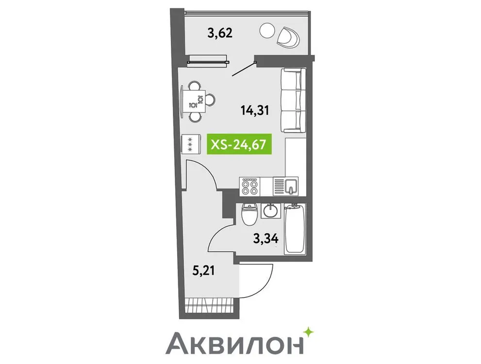 Продается студия, 25,2 м² - Фото 1