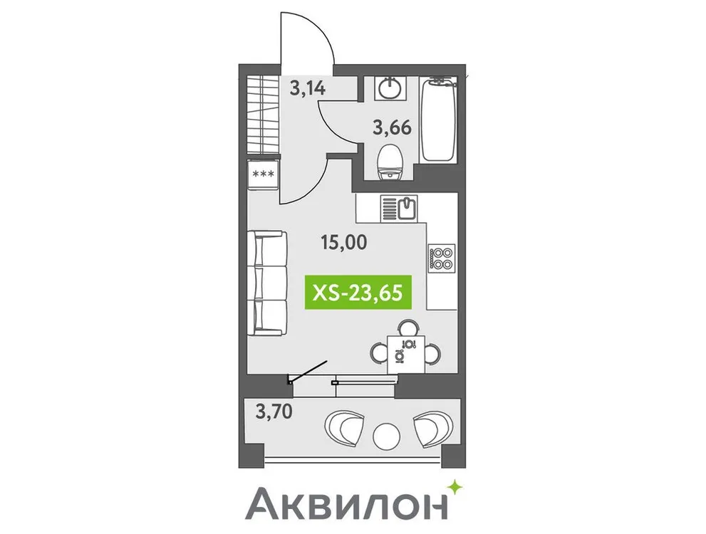 Продается студия, 24,1 м² - Фото 1