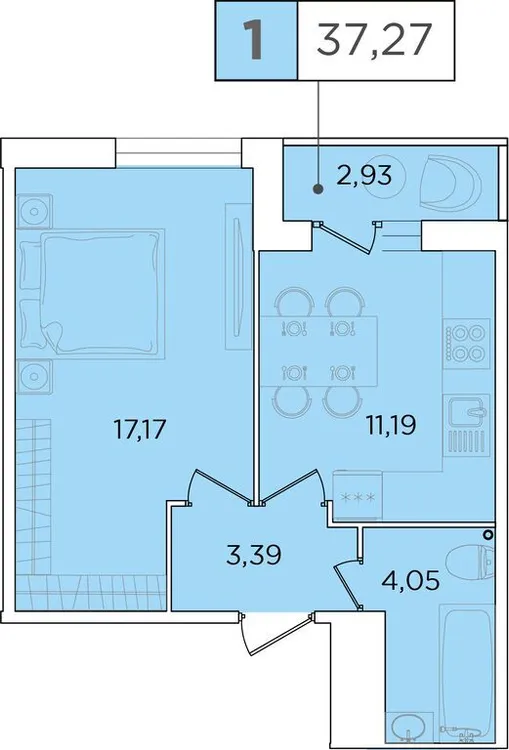 Продается 1-комнатная квартира, 37 м² - Фото 1