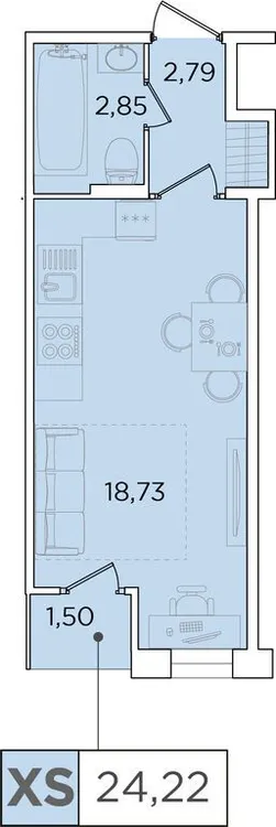 Продается студия, 23,8 м² - Фото 1