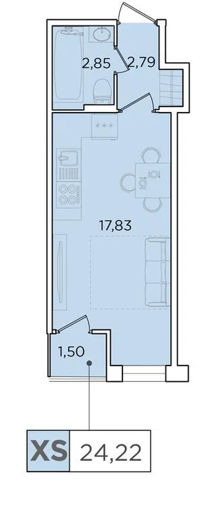 Продается студия, 23,9 м² - Фото 1