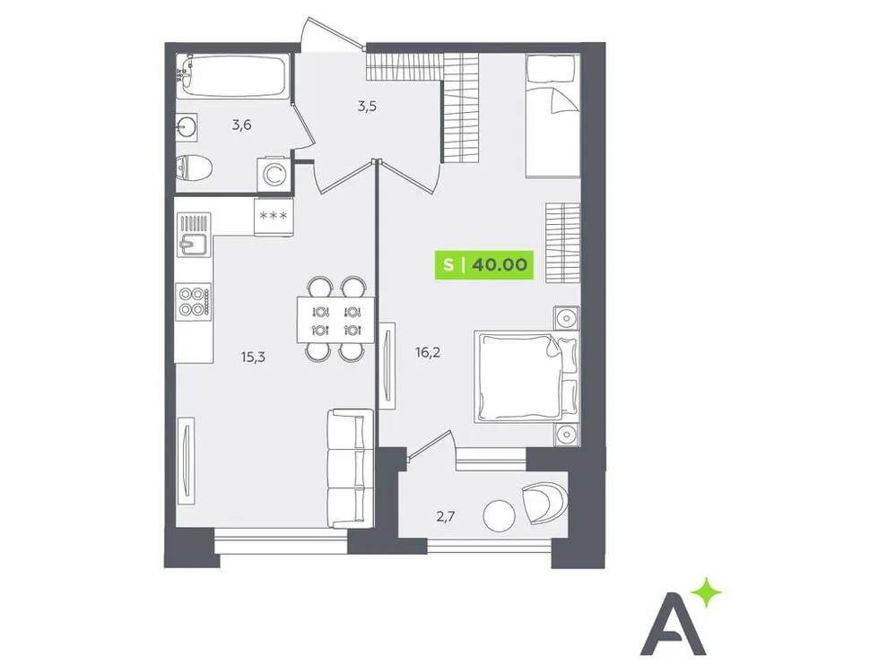 Продается 2-комнатная квартира, 40 м² - Фото 1