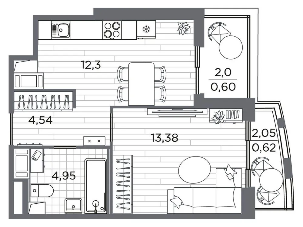 Продается 1-комнатная квартира, 36,4 м² - Фото 1