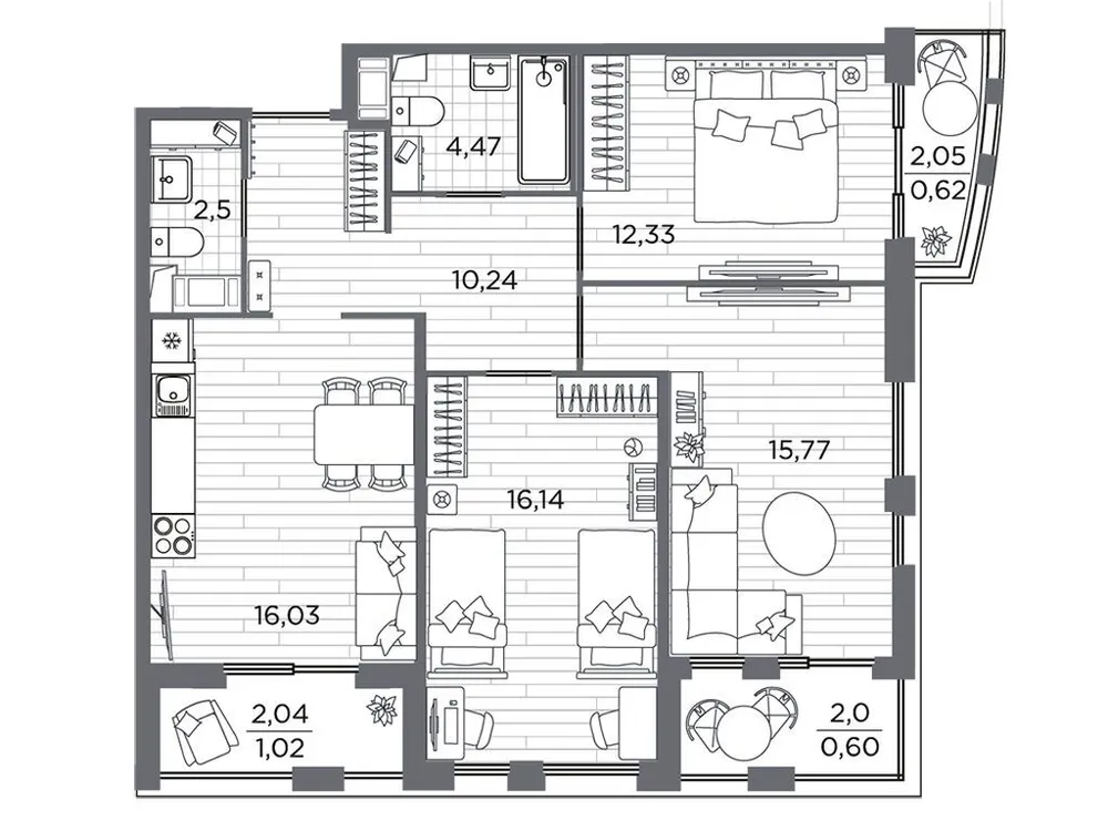 Продается 3-комнатная квартира, 79,7 м² - Фото 1