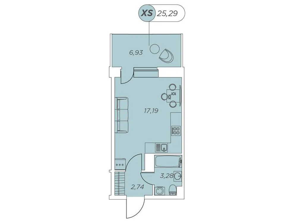 Продается студия, 25,2 м² - Фото 1