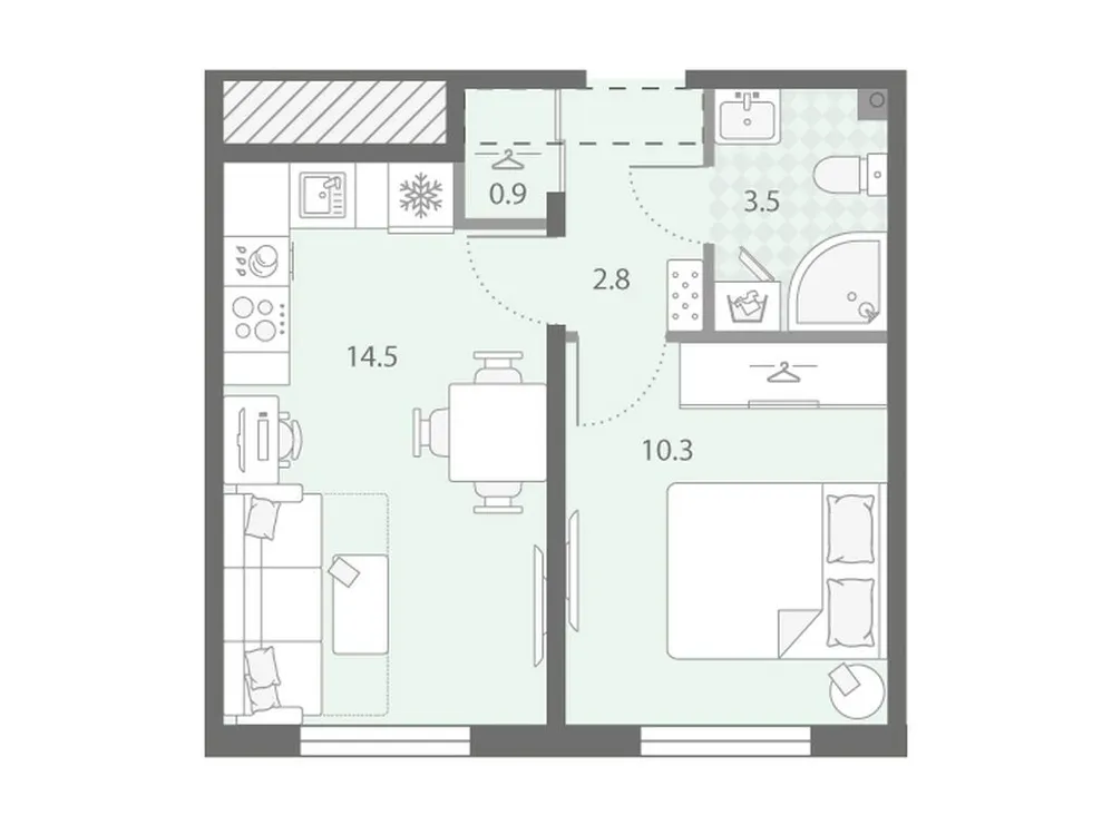 Продается 1-комнатная квартира, 32 м² - Фото 1