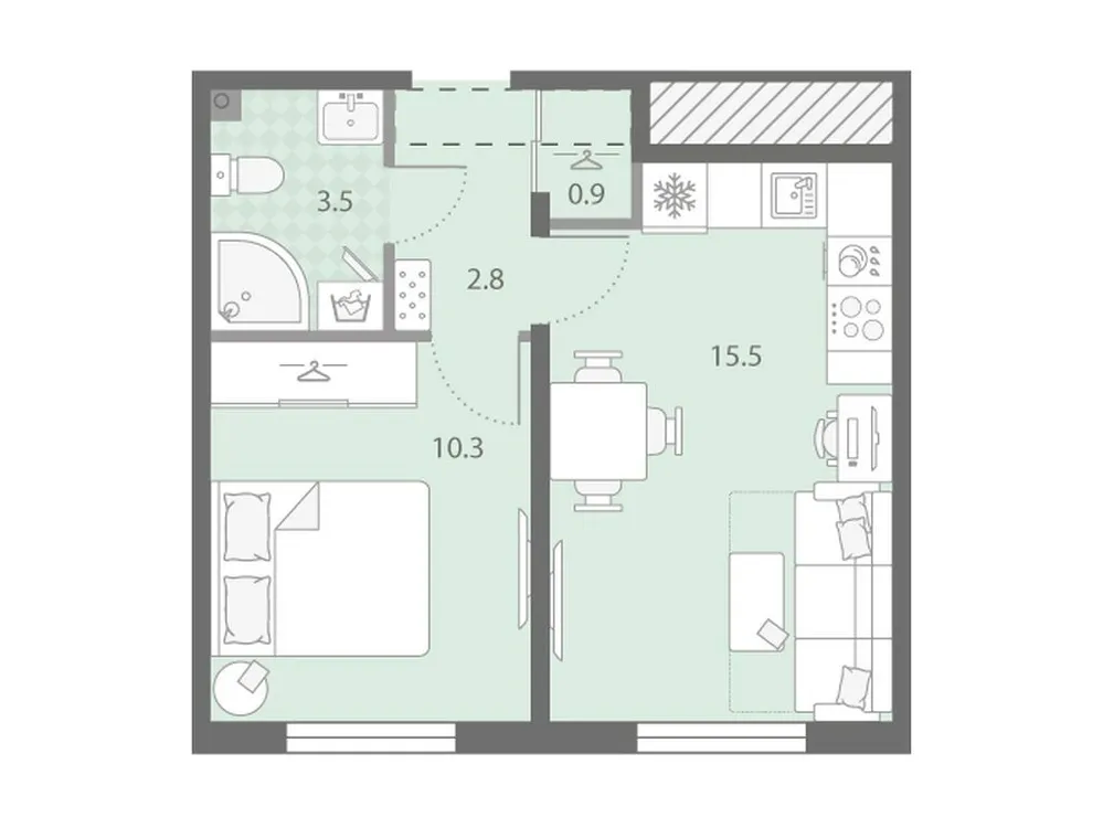 Продается 1-комнатная квартира, 33 м² - Фото 1