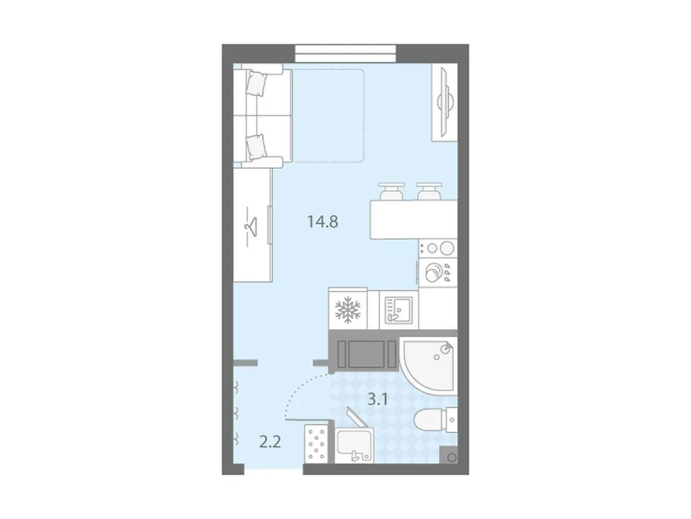 Продается студия, 20,1 м² - Фото 1