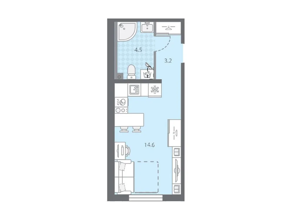 Продается студия, 22,3 м² - Фото 1