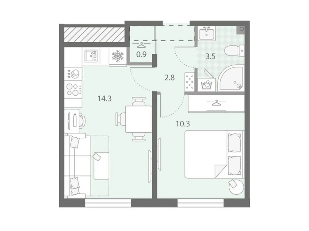 Продается 1-комнатная квартира, 31,8 м² - Фото 1