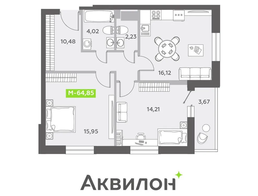 Продается 3-комнатная квартира, 65,5 м² - Фото 1