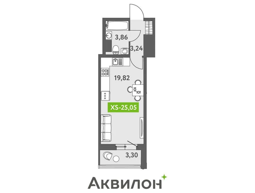 Продается студия, 28,1 м² - Фото 1