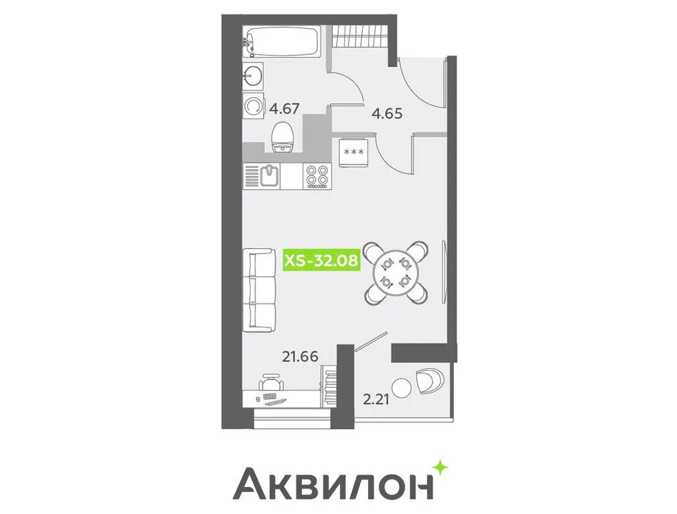 Продается студия, 32,4 м² - Фото 1