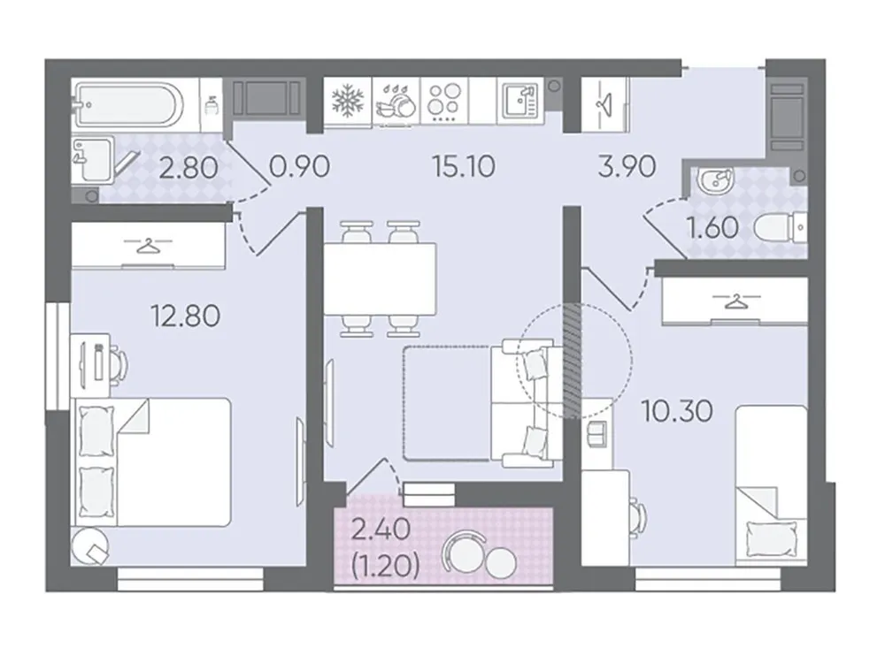 Продается 2-комнатная квартира, 48,6 м² - Фото 1