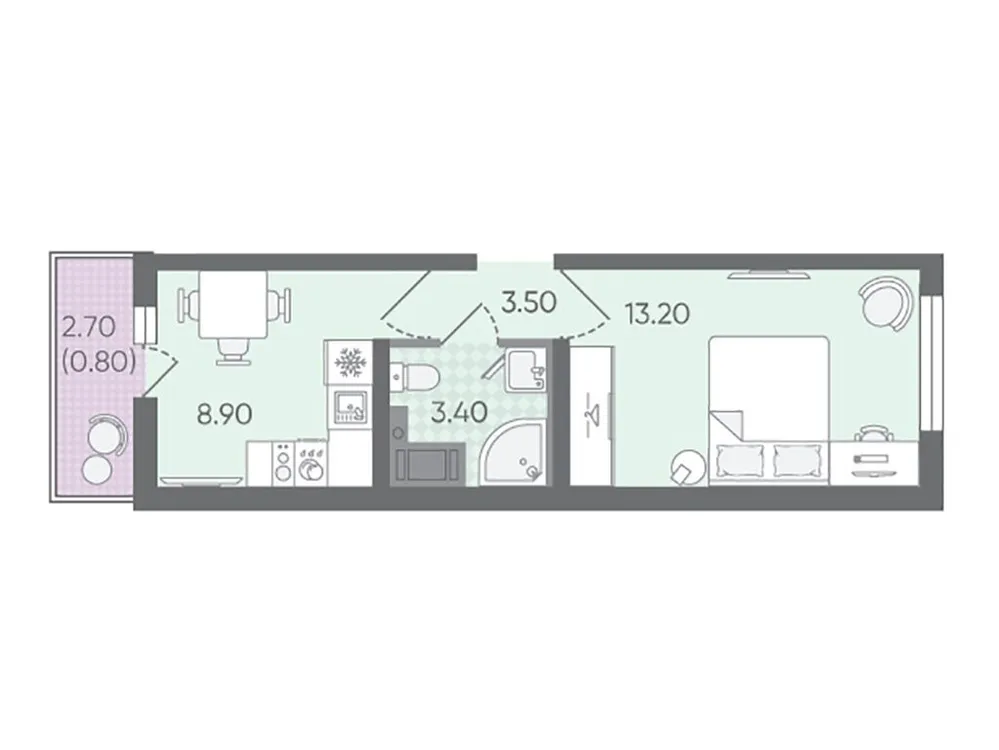 Продается 1-комнатная квартира, 29,8 м² - Фото 1