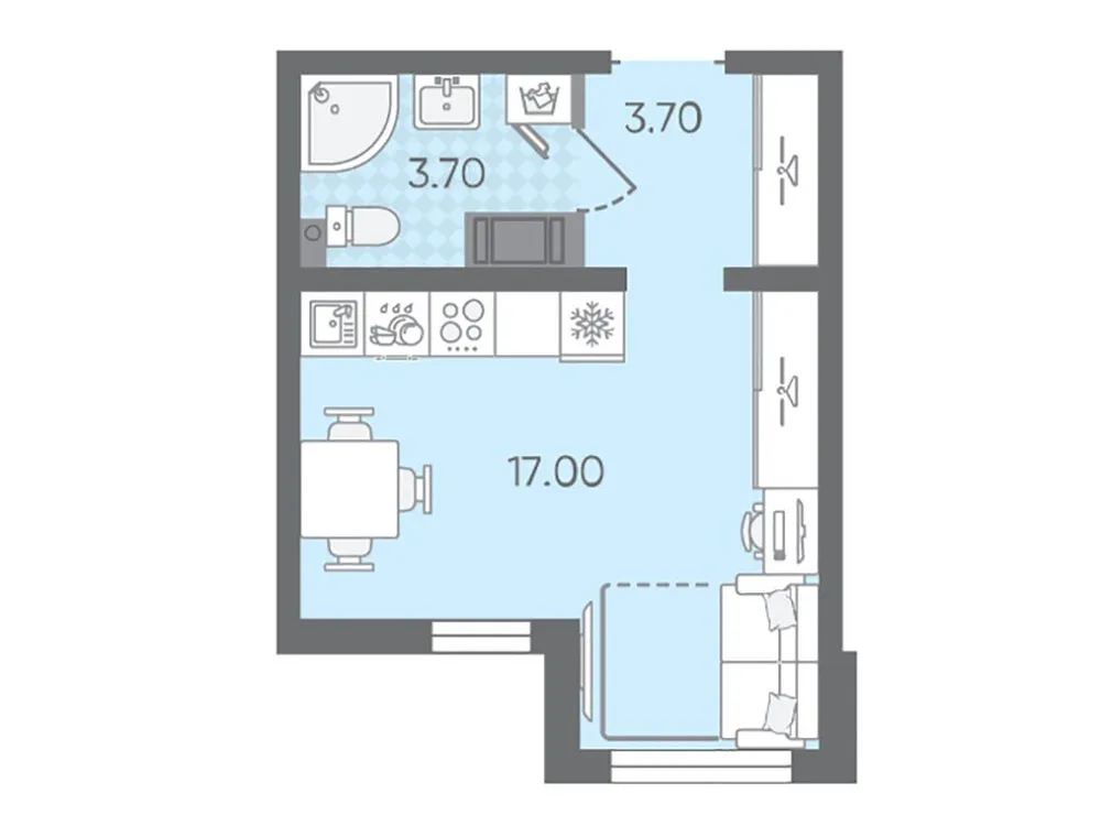 Продается студия, 24,4 м² - Фото 1
