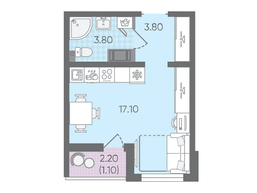 Продается студия, 25,8 м² - Фото 1