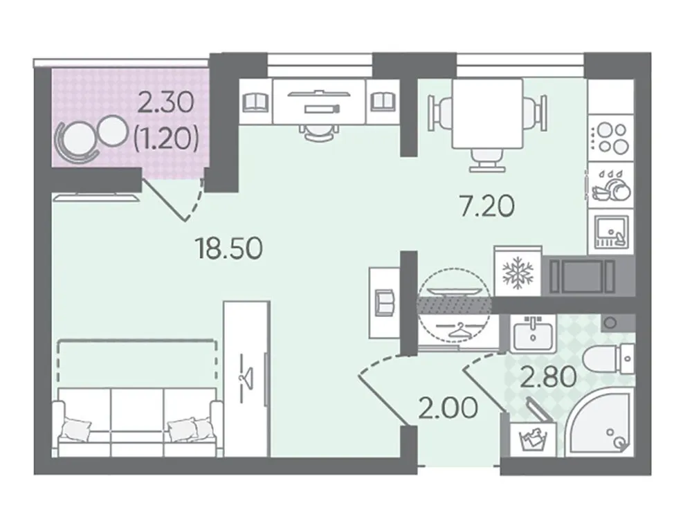 Продается 1-комнатная квартира, 31,7 м² - Фото 1