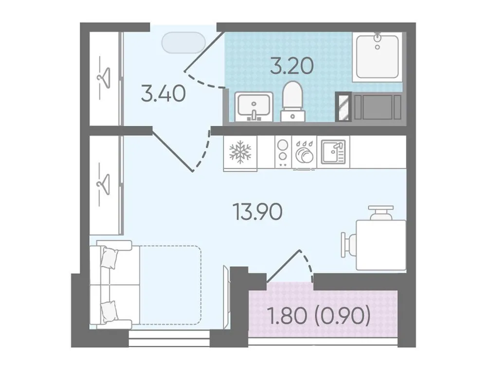 Продается студия, 21,3 м² - Фото 1