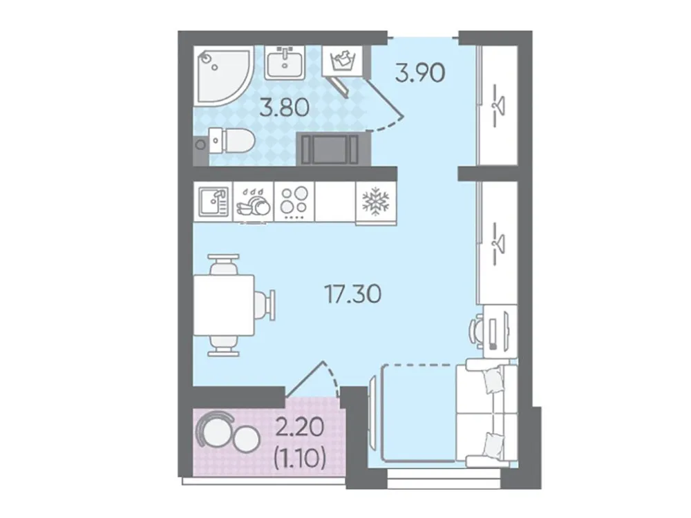Продается студия, 26,1 м² - Фото 1