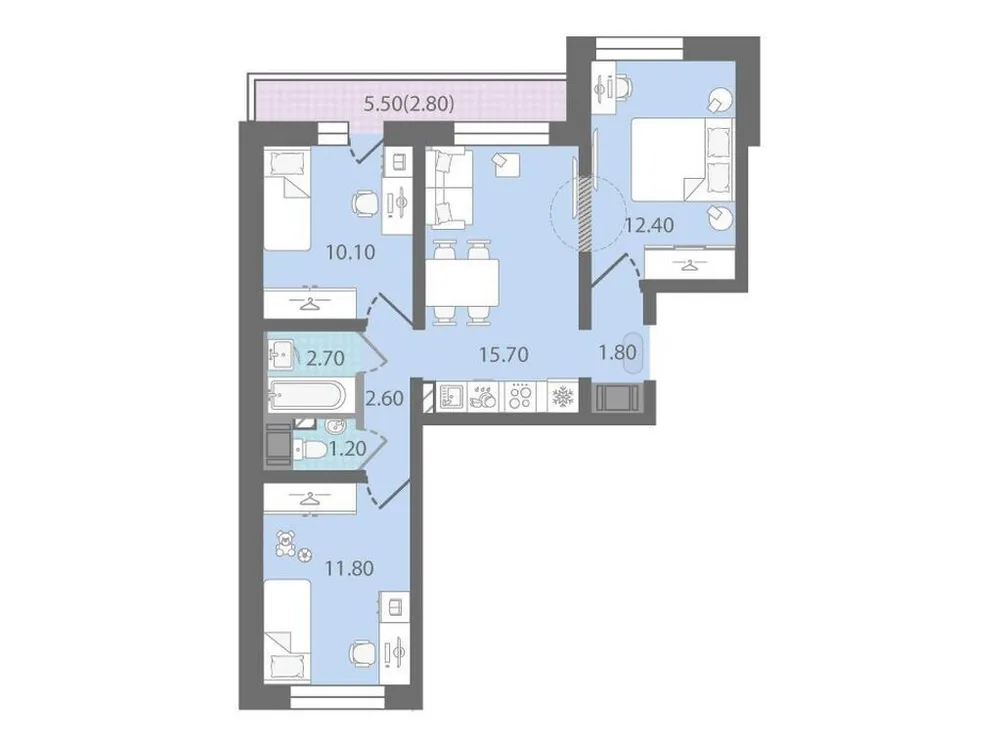 Продается 3-комнатная квартира, 61,6 м² - Фото 1